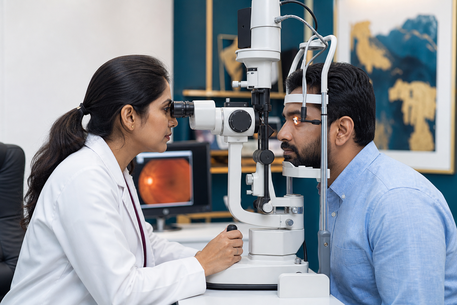 Glaucoma screening with slit lamp equipment